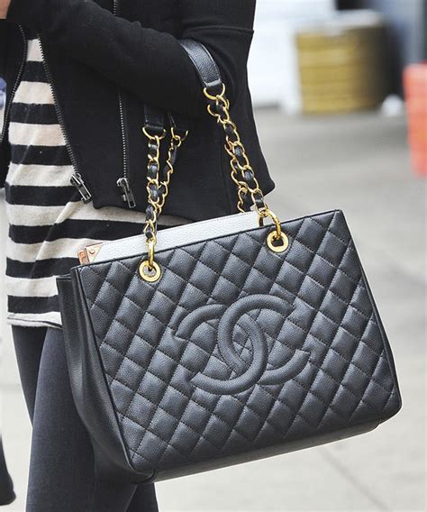 chanel gst black or red|Chanel grand shopping bag.